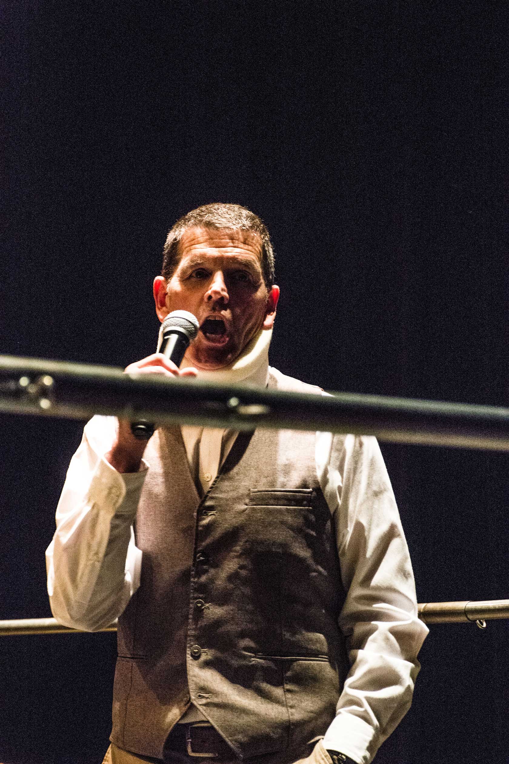 Paul Tyndall the Ring Announcer.