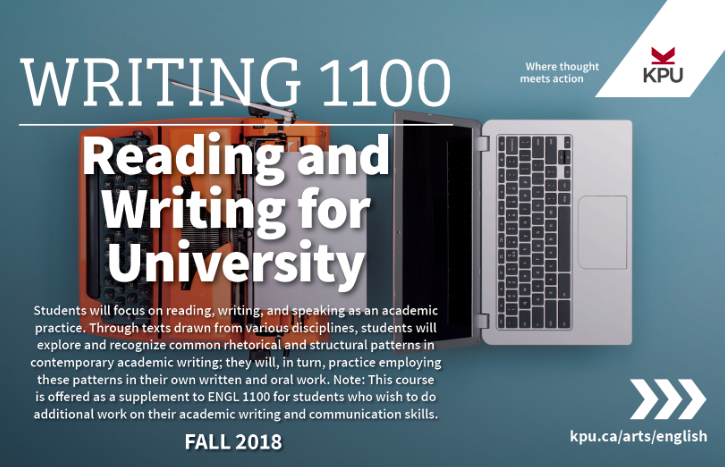 Writing 1100 - Reading and Writing for University