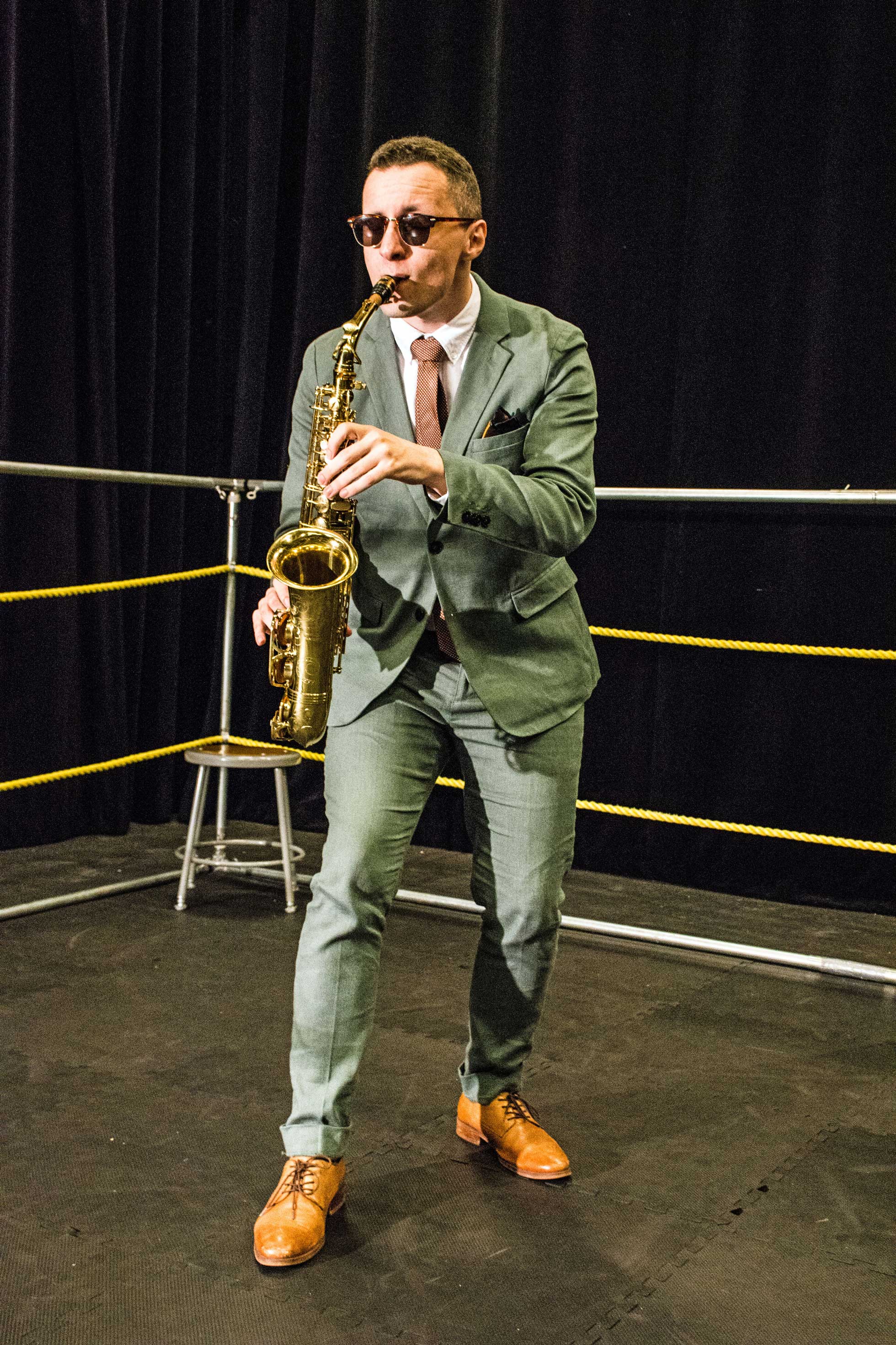 Recent KPU graduate Jay Reedy as The Jazz Man