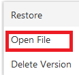 Open file from previous versions