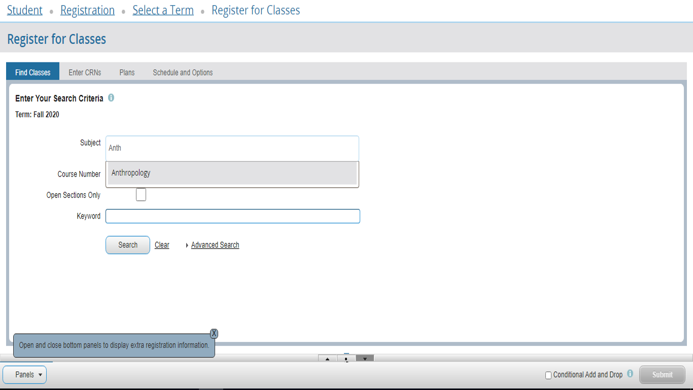 Subject CRN Plan