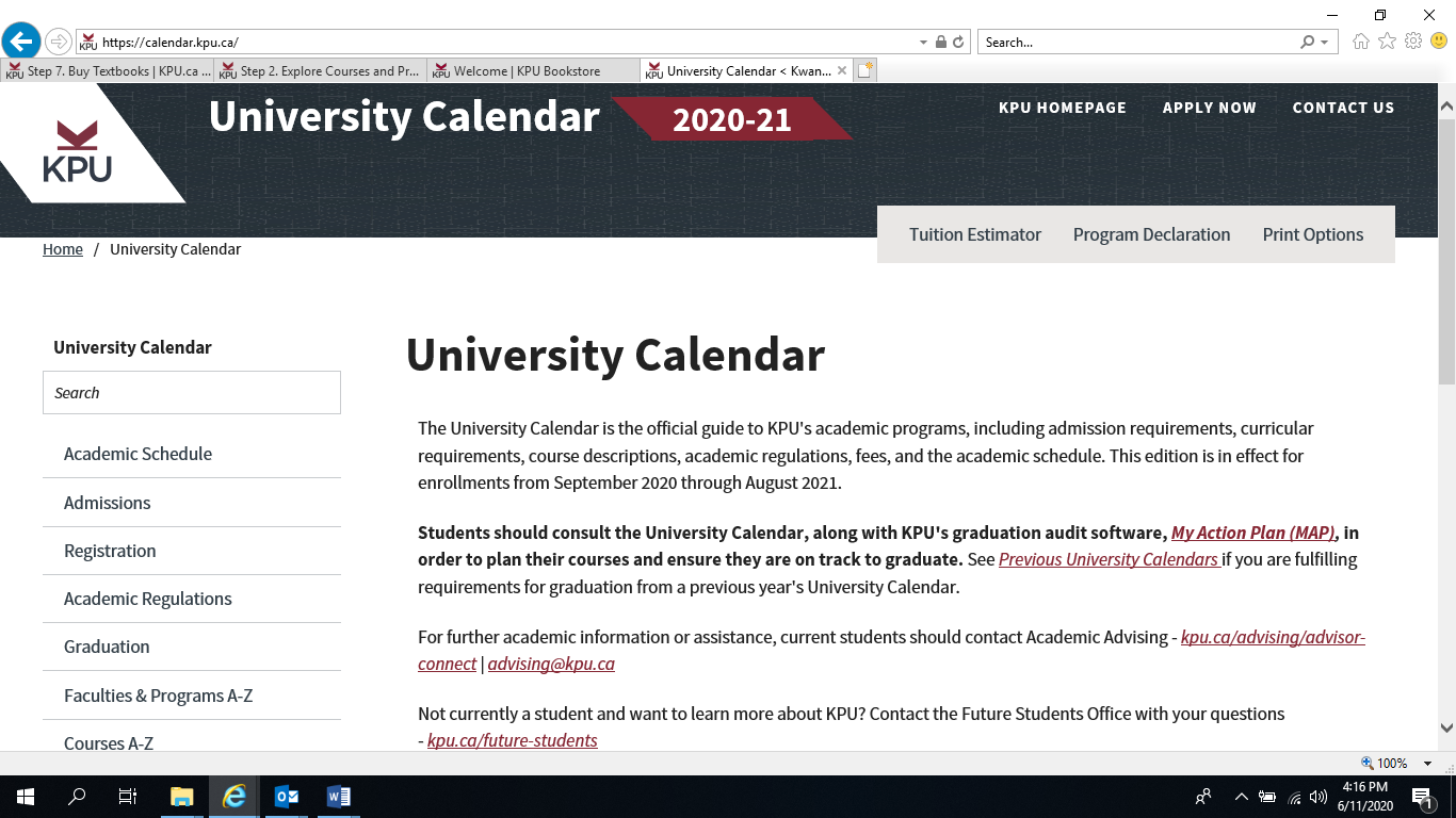 KPU calendar