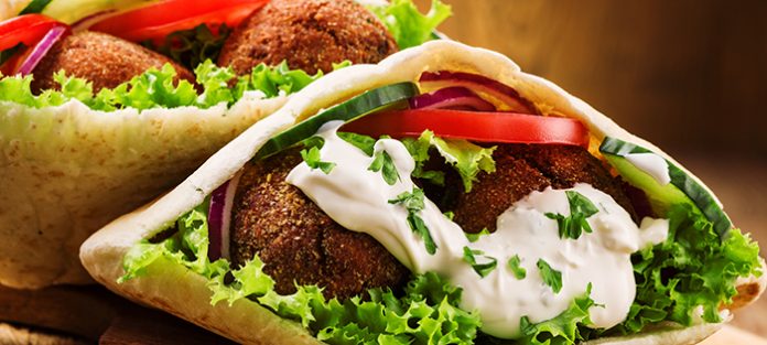 Baked Falafel with creamy tzatziki dressing