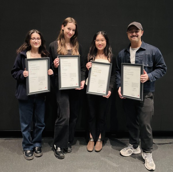 Four design students and alumni hold awards.