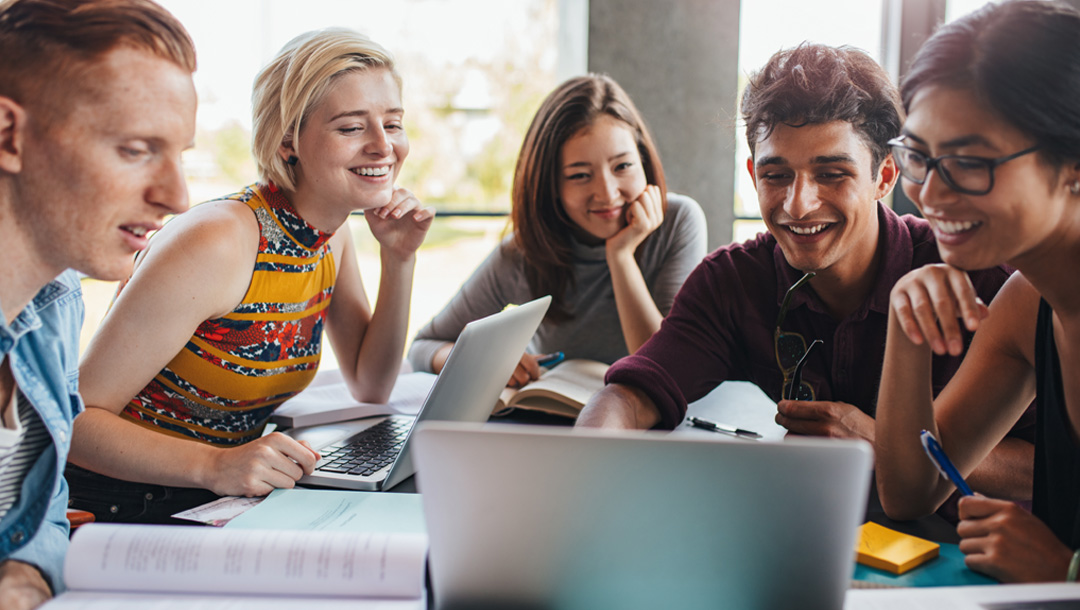 Students studying