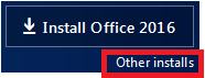 Other installs option under Office 365