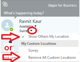 Hide/Remove location from Skype for Business