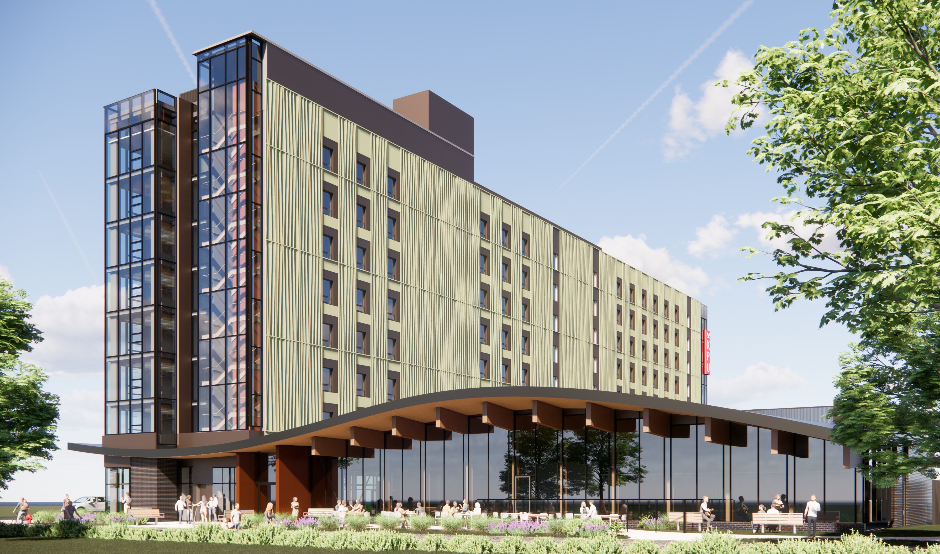 Rendering of student housing building.