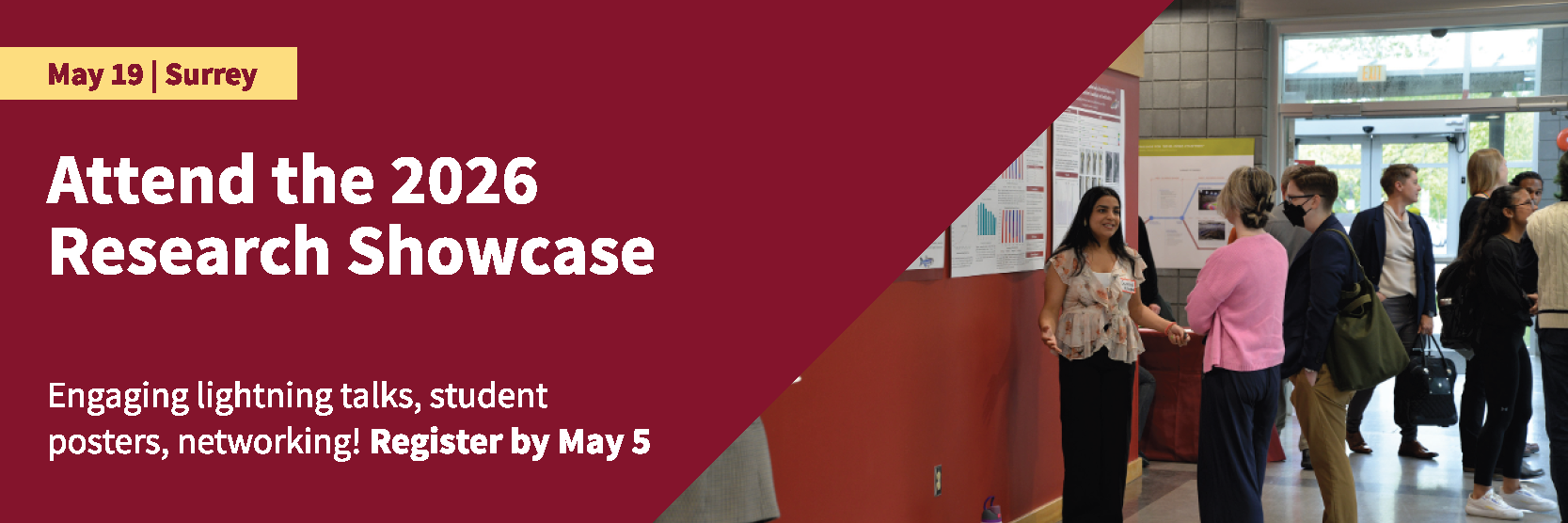 Banner asking for people to register for the research showcase event