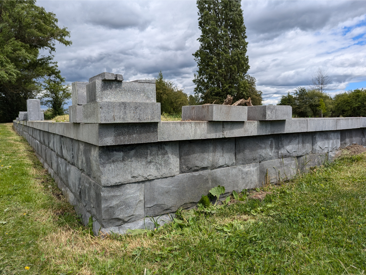 Stone Retaining wall built by KPU students