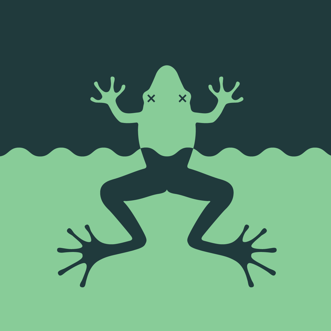 Dead Frog Brewery logo two-tone