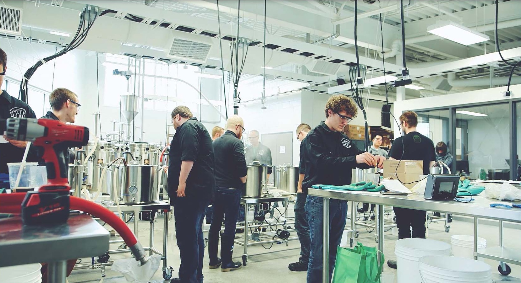 Students attending Brewing class