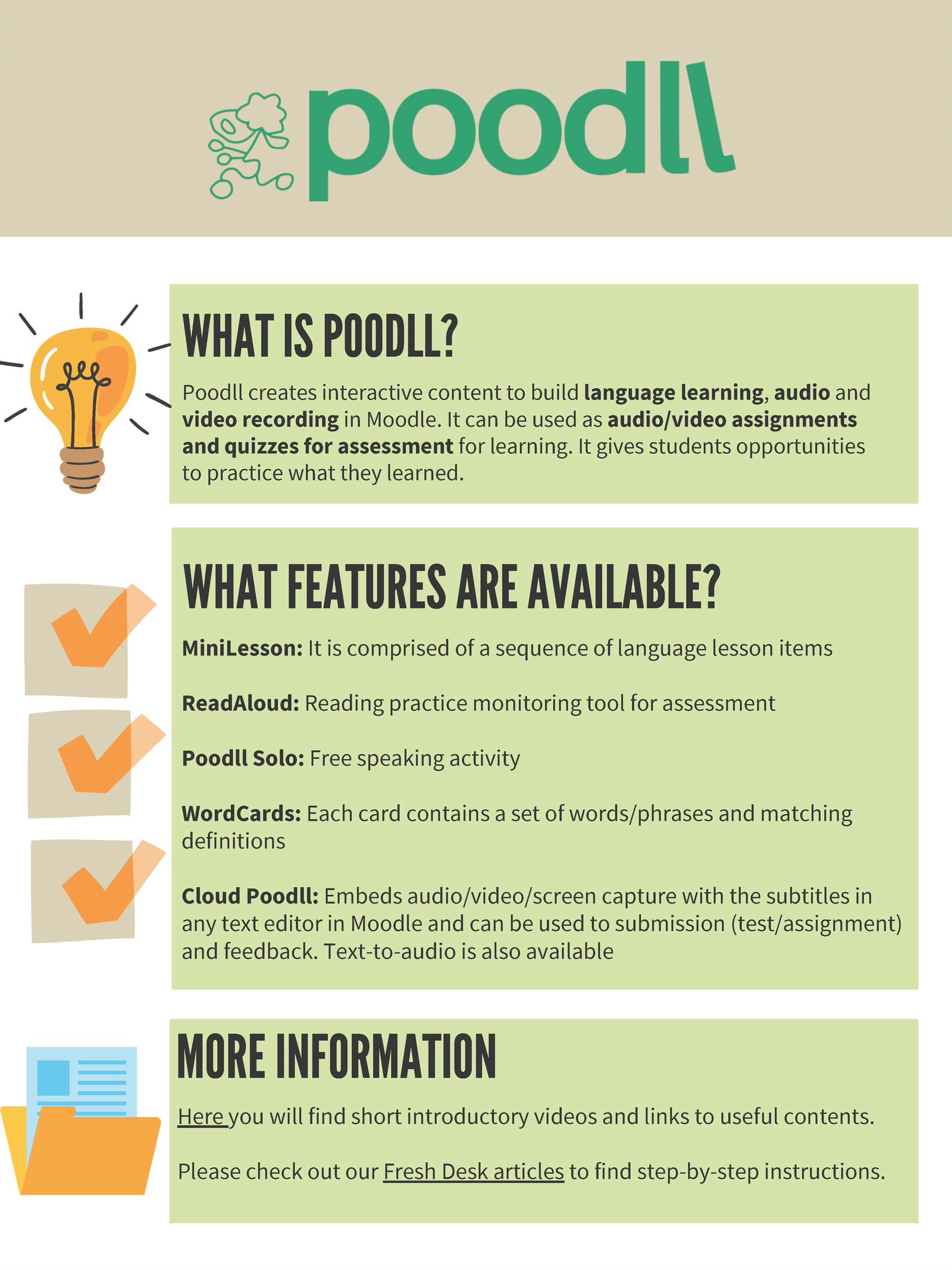 Poodll information poster