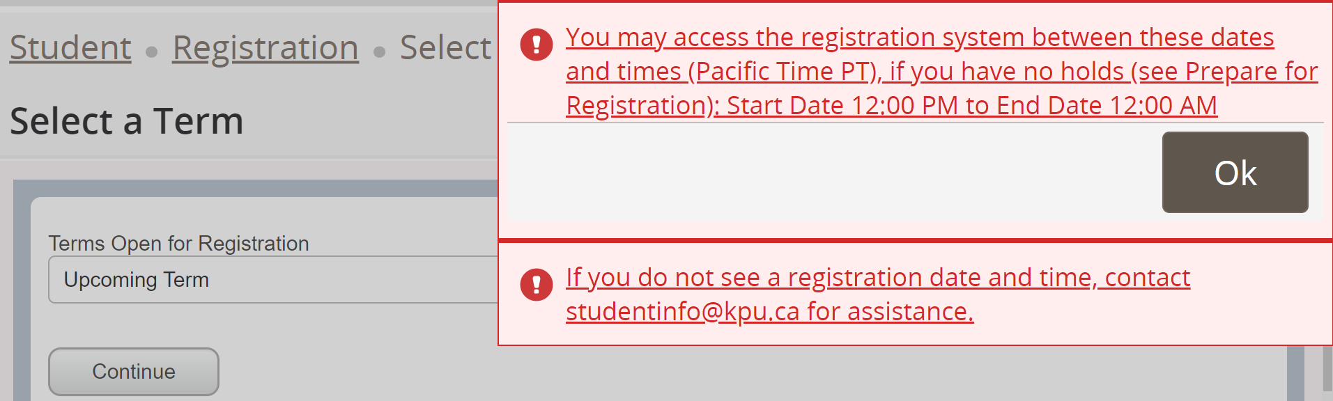 Access Register for Classes before registration date