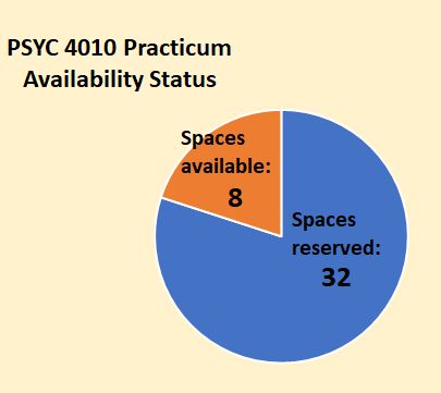 pie chart showing 32 spaces reserved, and 8 spaces available