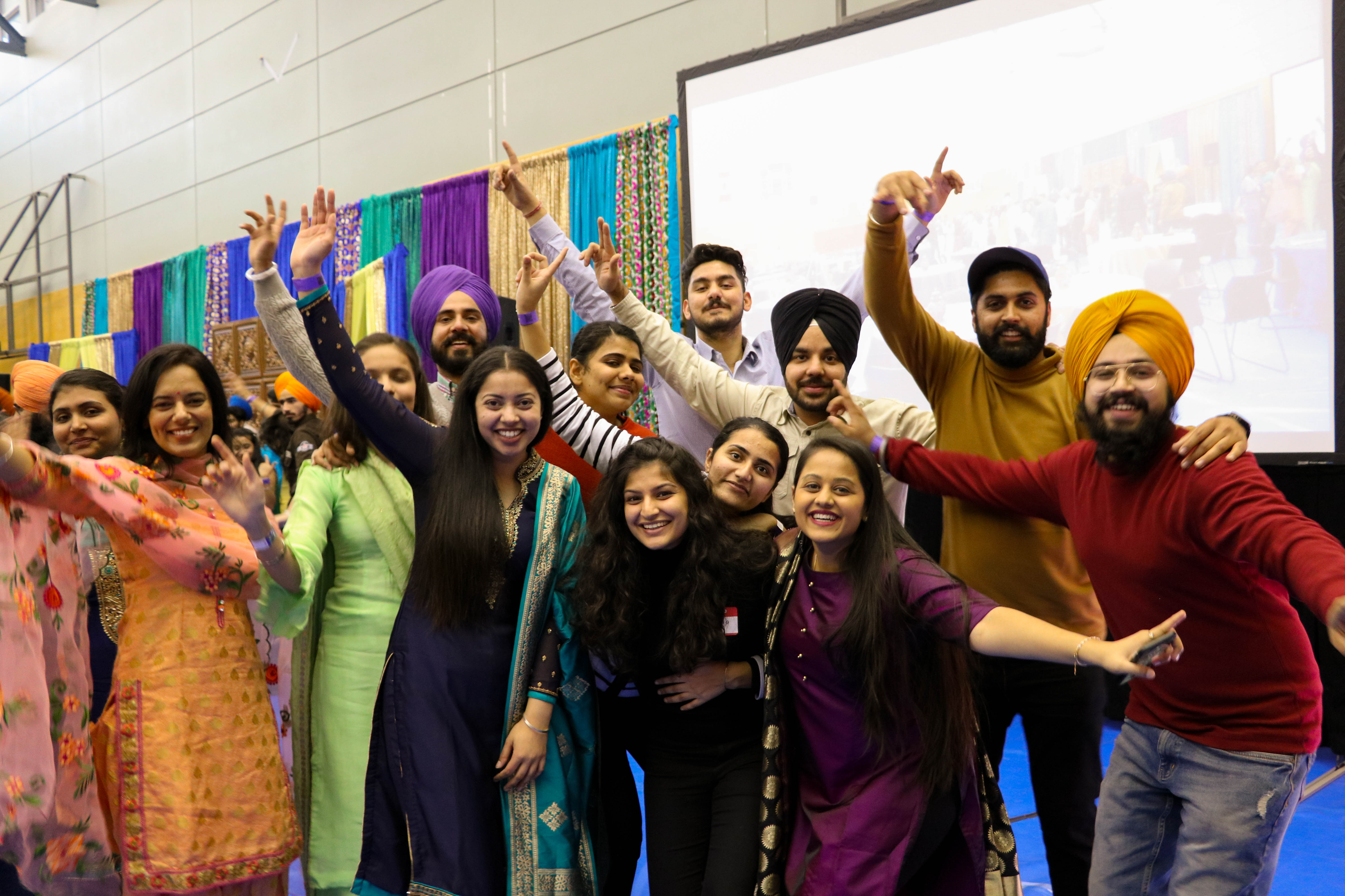 group of students celebrating diwali