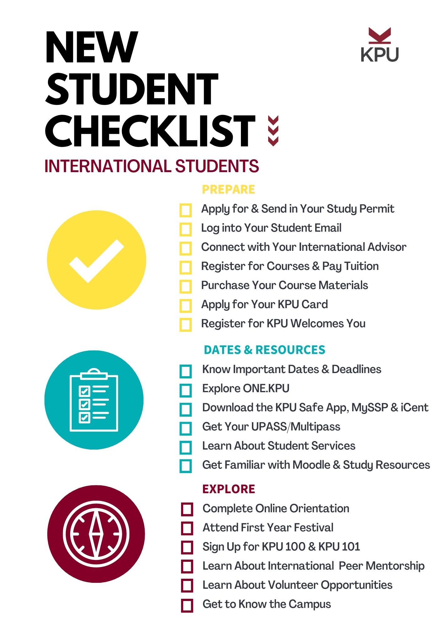 International New Student Checklist