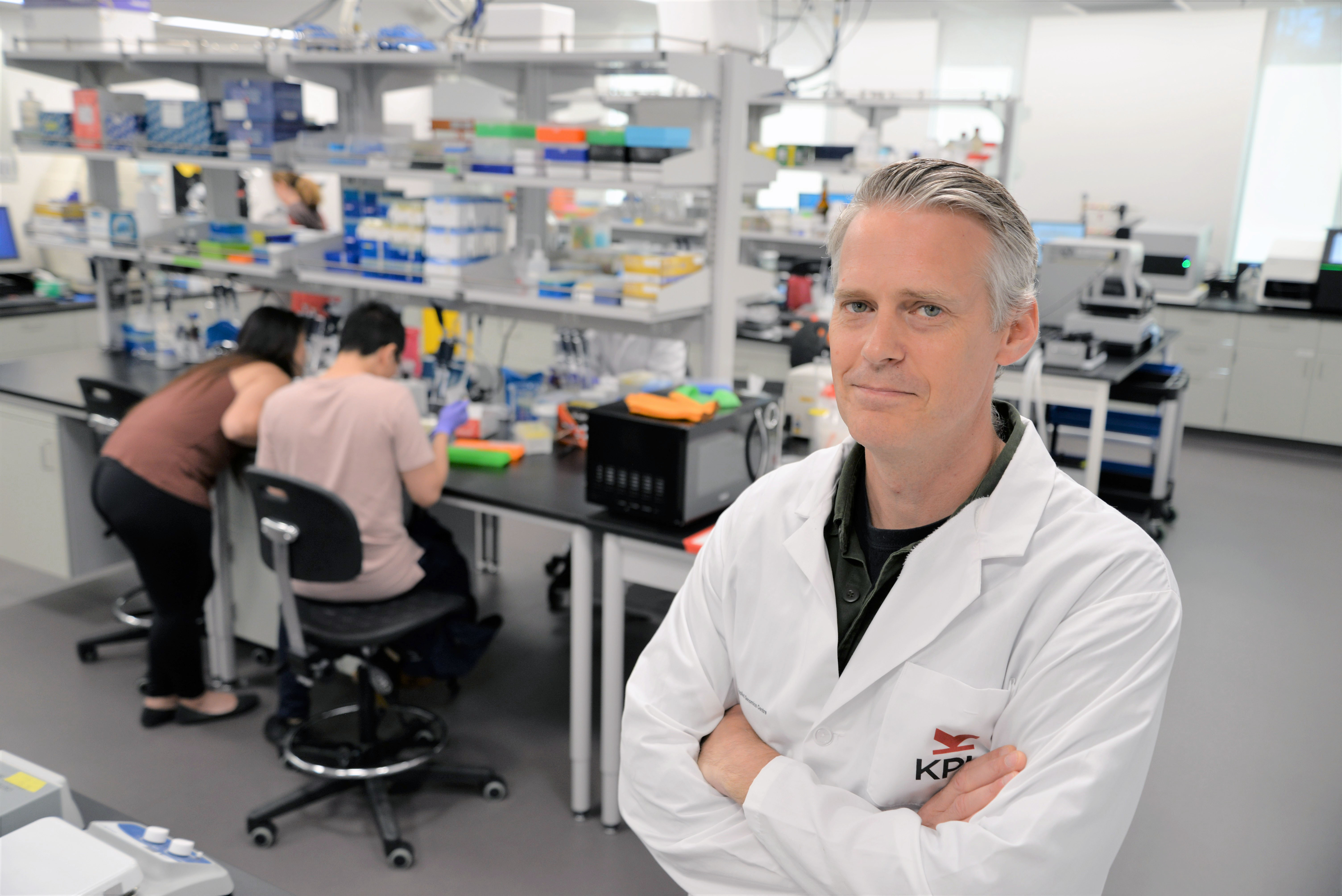 Dr. Paul Adams inside the Applied Genomics Centre.