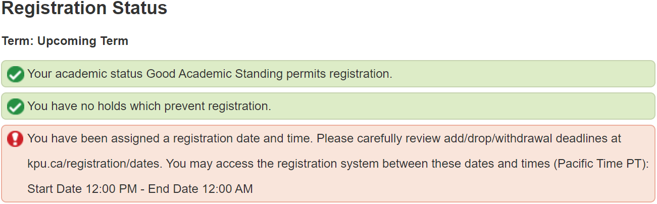 Prepare for Class in Red field