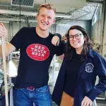 Red Truck Beer brewer Tom Morrison with KPU Brew Lab instructor Martina Solano Bielen