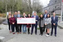 Representatives of Kwantlen Polytechnic University, Scotiabank, Richmond School District and Surrey Schools gathered at KPU's Surrey campus on Wednesday evening (Apr. 6) to celebrate the donation.